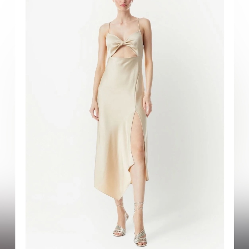 NWT Alice + Olivia Harmony Twist Maxi Dress in Sand